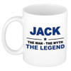 Naam cadeau mok/ beker Jack The man, The myth the legend 300 ml - Naam mokken