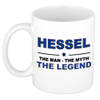 Naam cadeau mok/ beker Hessel The man, The myth the legend 300 ml - Naam mokken