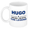 Naam cadeau mok/ beker Hugo The man, The myth the legend 300 ml - Naam mokken