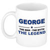 Naam cadeau mok/ beker George The man, The myth the legend 300 ml - Naam mokken