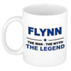 Naam cadeau mok/ beker Flynn The man, The myth the legend 300 ml - Naam mokken