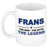 Naam cadeau mok/ beker Frans The man, The myth the legend 300 ml - Naam mokken