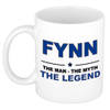 Naam cadeau mok/ beker Fynn The man, The myth the legend 300 ml - Naam mokken