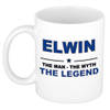 Naam cadeau mok/ beker Elwin The man, The myth the legend 300 ml - Naam mokken