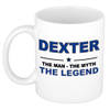 Naam cadeau mok/ beker Dexter The man, The myth the legend 300 ml - Naam mokken