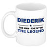 Naam cadeau mok/ beker Diederik The man, The myth the legend 300 ml - Naam mokken