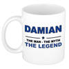 Naam cadeau mok/ beker Damian The man, The myth the legend 300 ml - Naam mokken