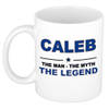 Naam cadeau mok/ beker Caleb The man, The myth the legend 300 ml - Naam mokken