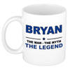 Naam cadeau mok/ beker Bryan The man, The myth the legend 300 ml - Naam mokken