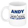 Naam cadeau mok/ beker Andy The man, The myth the legend 300 ml - Naam mokken