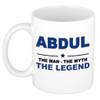 Naam cadeau mok/ beker Abdul The man, The myth the legend 300 ml - Naam mokken