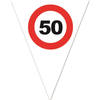 3x stuks leeftijd verjaardag vlaggenlijn met 50 jaar stopbord opdruk 5 meter - Vlaggenlijnen