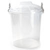 Kunststof afvalemmers/vuilnisemmers transparant 21 liter met deksel - Prullenbakken