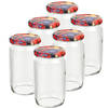 Set van 6 stuks glazen weckpotten/inmaakpotten met schroefdop 720 ml - Weckpotten