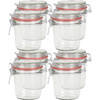 8x Glazen confituren pot/weckpot 400 ml met beugelsluiting en rubberen ring - Weckpotten