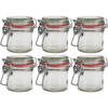 6x Glazen confituren mini pot/weckpot 100 ml met beugelsluiting en rubberen ring - Weckpotten