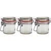 3x Glazen confituren mini pot/weckpot 100 ml met beugelsluiting en rubberen ring - Weckpotten