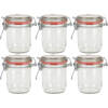 6x Glazen confituren pot/weckpot 300 ml met beugelsluiting en rubberen ring - Weckpotten