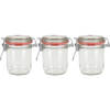 3x Glazen confituren pot/weckpot 300 ml met beugelsluiting en rubberen ring - Weckpotten