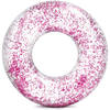 Transparant/roze Intex glitter zwemband 120 cm - Zwembanden