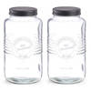 2x Glazen voorraadpotten/bewaarpotten 2000 ml Old Fashioned 23 x 12 cm - Voorraadpot