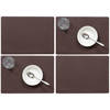 Set van 4x stuks stevige luxe Tafel placemats Plain chocolade bruin 30 x 43 cm - Placemats