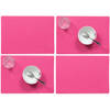 Set van 6x stuks stevige luxe Tafel placemats Plain fuchsia roze 30 x 43 cm - Placemats