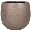 Bloempot/plantenpot schaal van keramiek glanzend brons kleur motief D18 cm en H21 cm - Plantenpotten