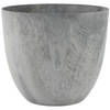 Bloempot/plantenpot van gerecycled kunststof betongrijs D45 en H38 cm - Plantenpotten