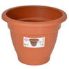 Terra cotta kleur ronde plantenpot/bloempot kunststof diameter 22 cm - Plantenpotten