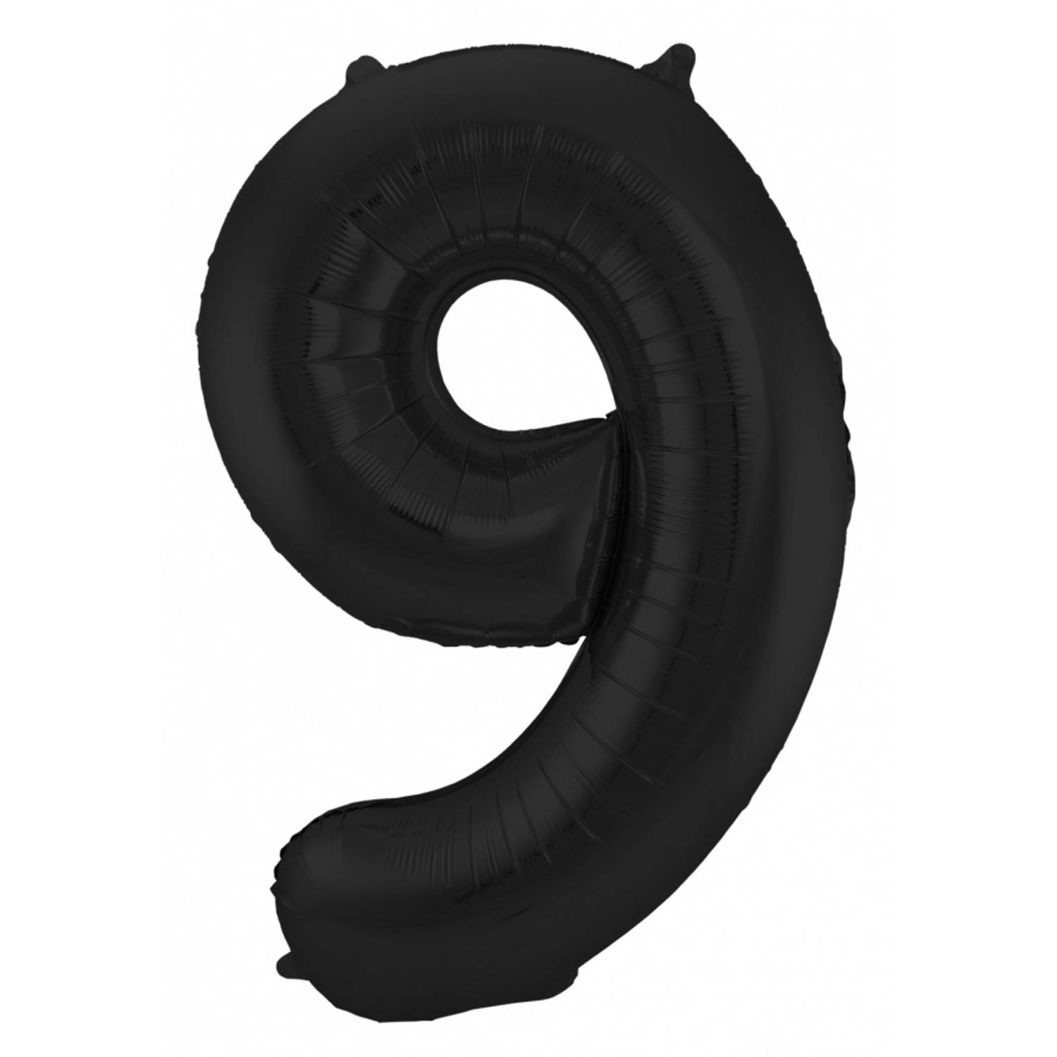 Folat Folie cijfer ballon - 86 cm zwart - cijfer 9 - verjaardag leeftijd