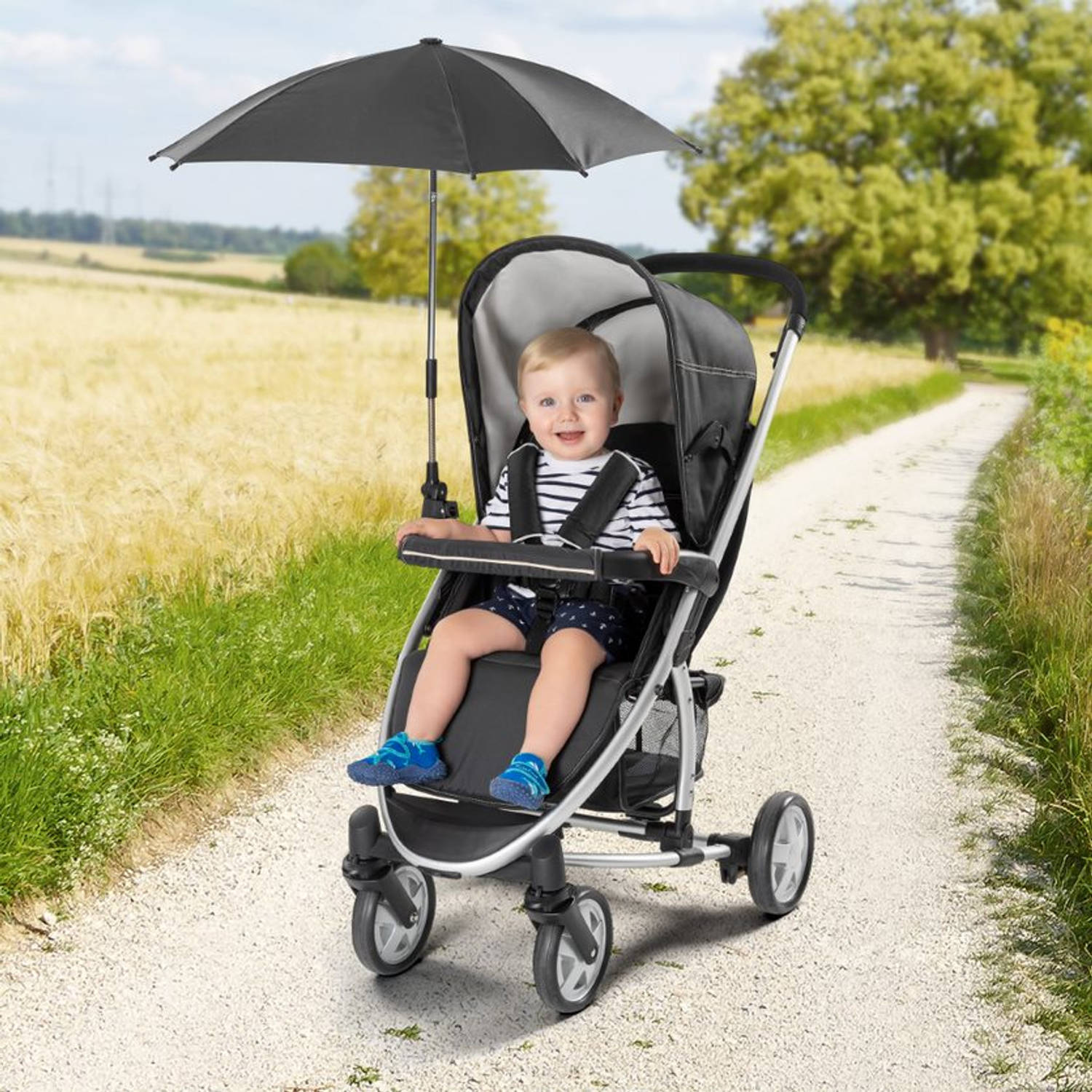 timer puur Aantrekkelijk zijn aantrekkelijk Reer ShineSafe kinderwagen parasol zwart | Blokker