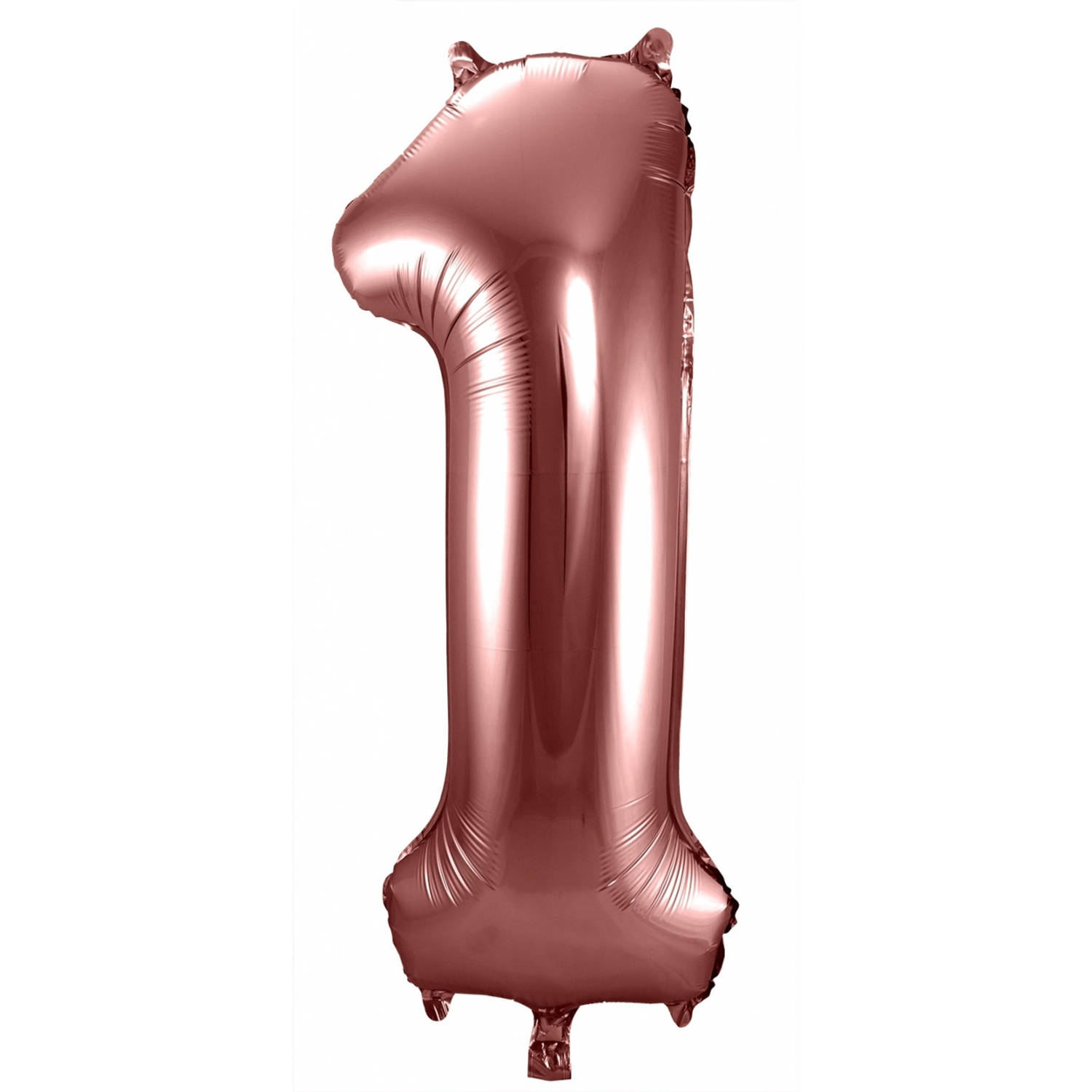 Folat Folie cijfer ballon - 86 cm brons - cijfer 1 - verjaardag leeftijd