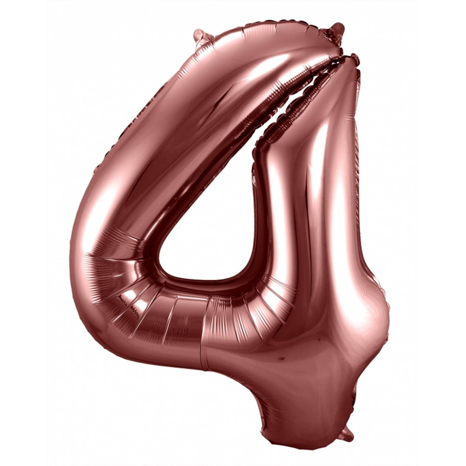 Folat Folie cijfer ballon - 86 cm brons - cijfer 4 - verjaardag leeftijd