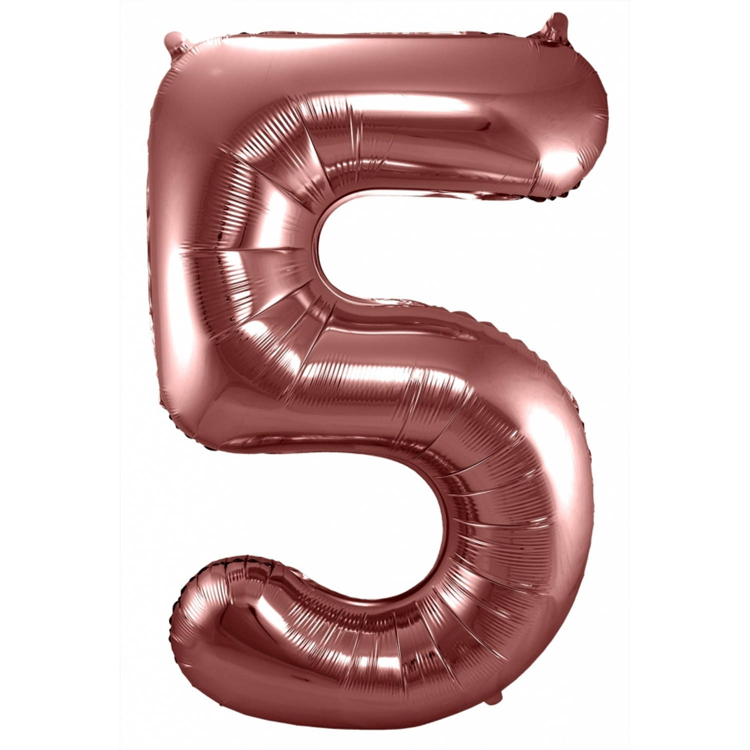 Folat Folie cijfer ballon - 86 cm brons - cijfer 5 - verjaardag leeftijd