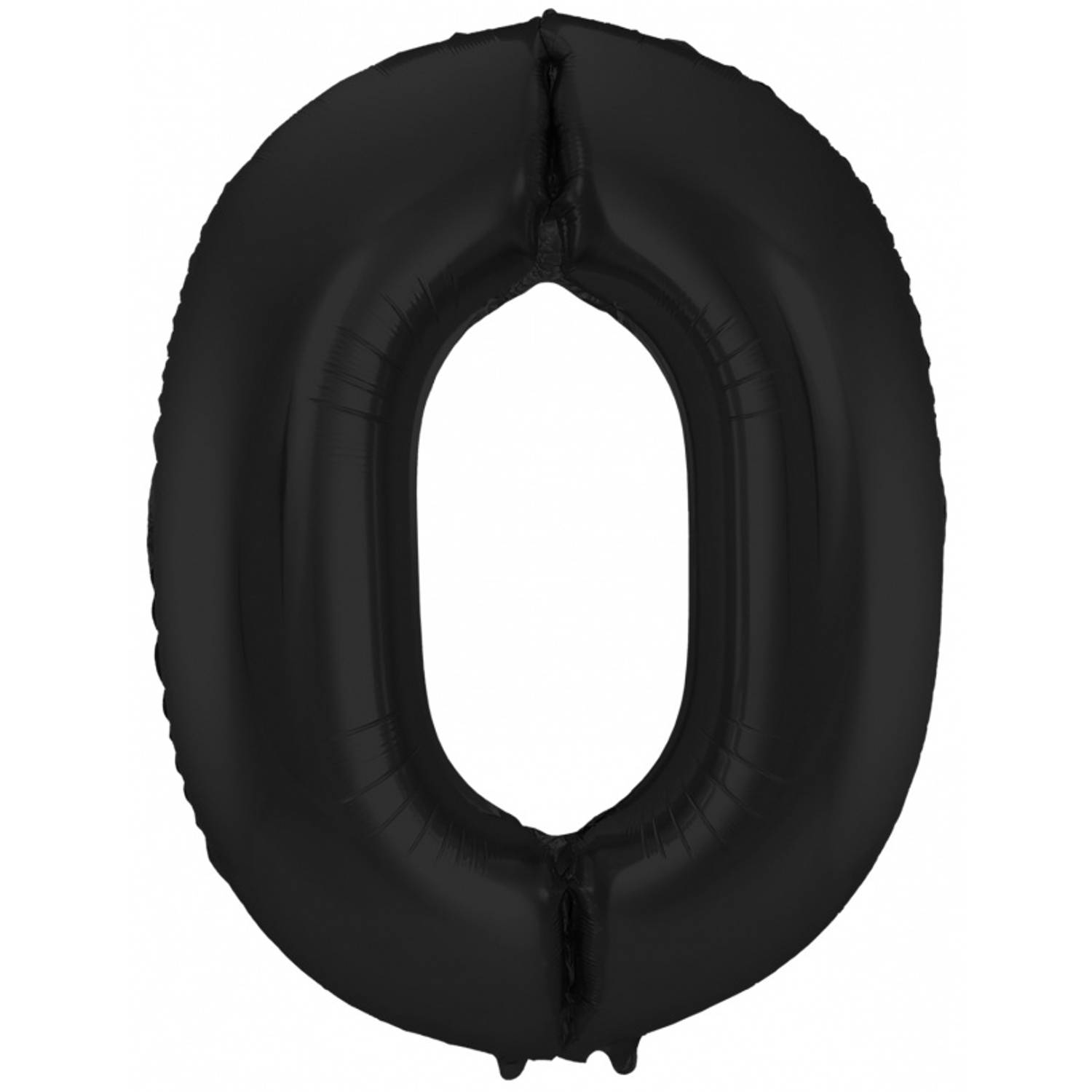 Folat Folie cijfer ballon - 86 cm zwart - cijfer 0 - verjaardag leeftijd