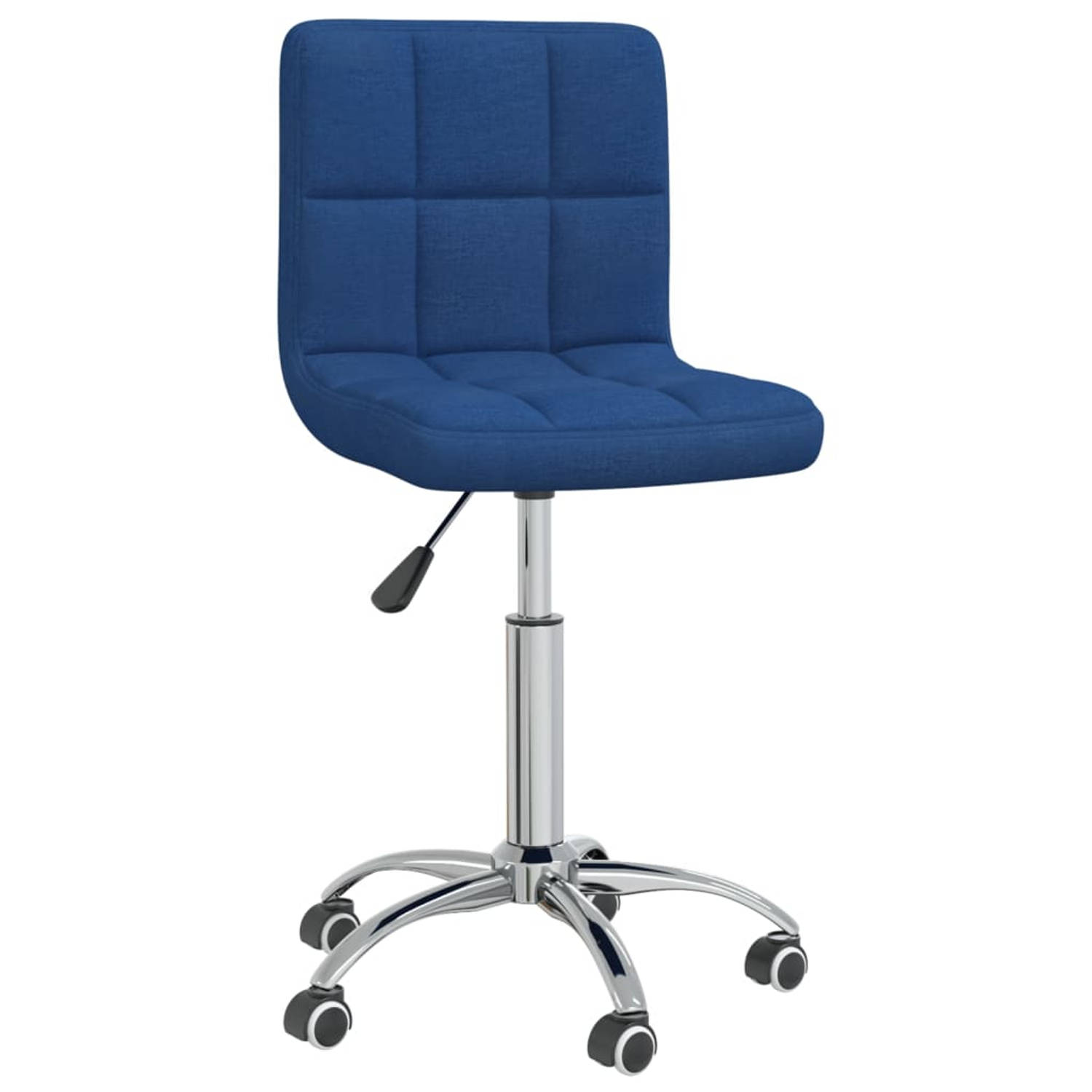 The Living Store Eetkamerstoelen draaibaar 4 st stof blauw - Eetkamerstoel