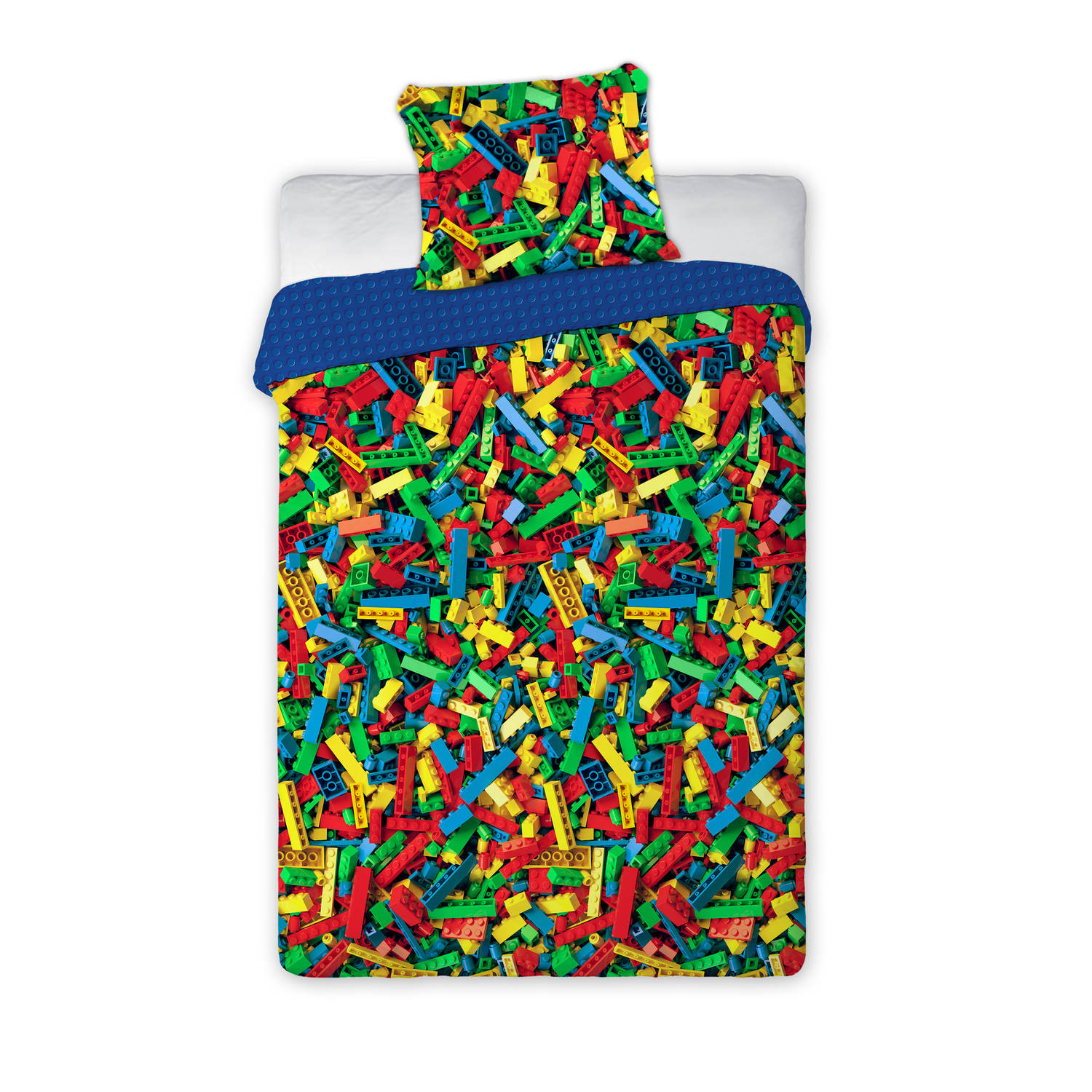 Bricks Dekbedovertrek Colorful - Eenpersoons - 140 X 200 Cm - Katoen