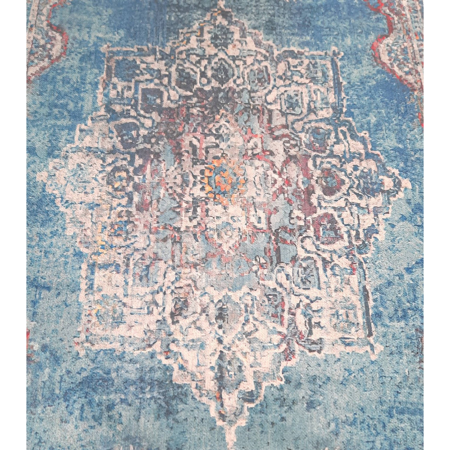 waterval Birma Tot ziens Vloerkleed vintage 200x300cm blauw perzisch oosters tapijt | Blokker