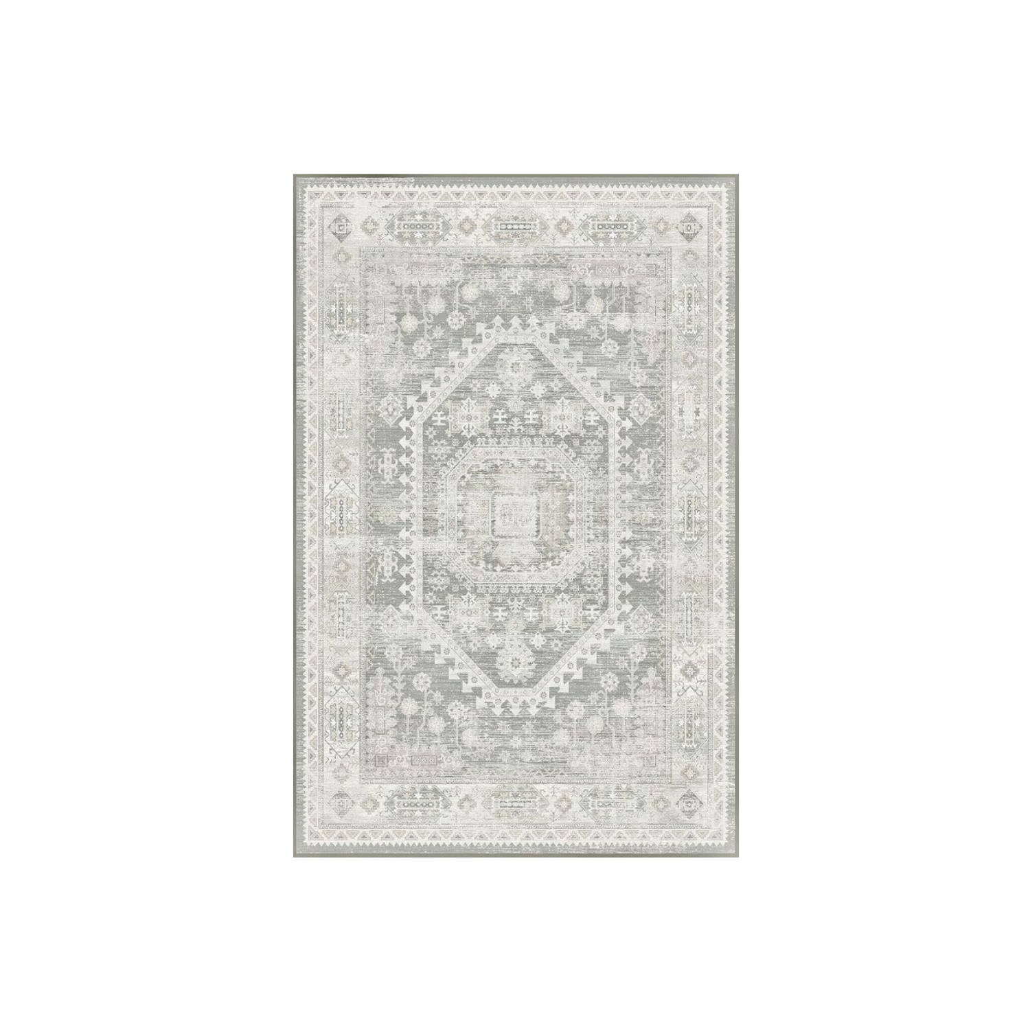 Tegenhanger Onmiddellijk Berg Vloerkleed vintage 200x350cm wit grijs perzisch oosters tapijt | Blokker