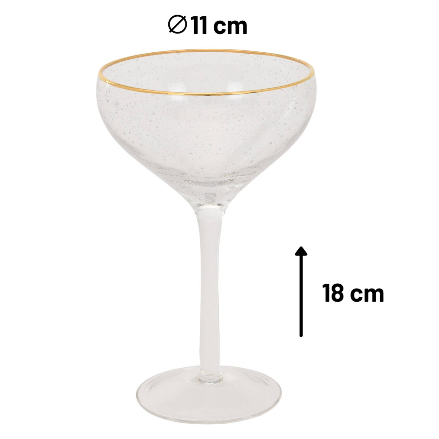 Pijnstiller zout Beangstigend Orange85 Martini Glazen - met Gouden Rand - Transparant - 2 Stuks - 260 ml  - Cocktail | Blokker