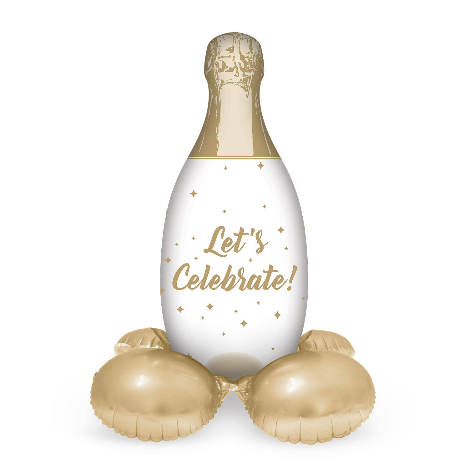 Folieballon met Standaard Champagnefles Celebrate - 86 cm