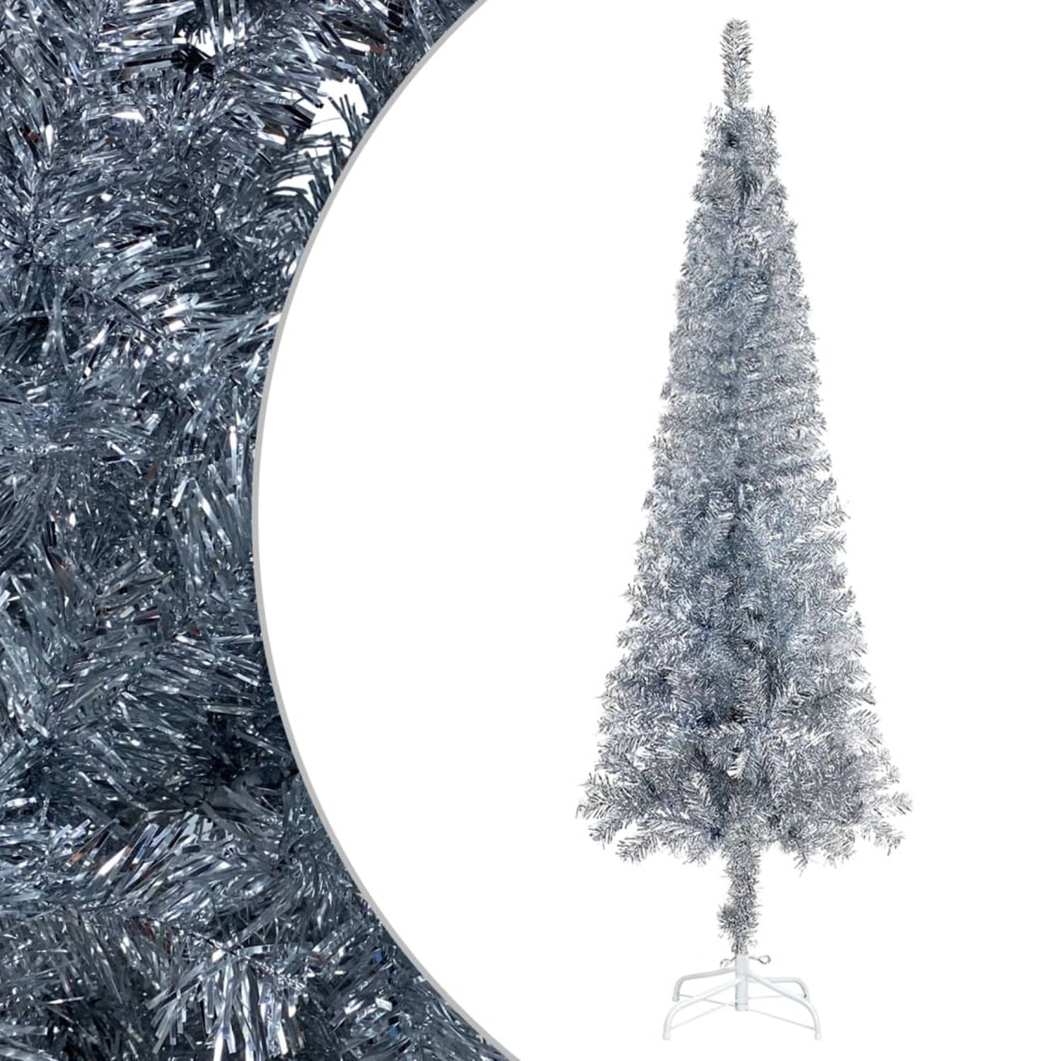 Liever buffet uit vidaXL Kerstboom smal 180 cm zilverkleurig | Blokker