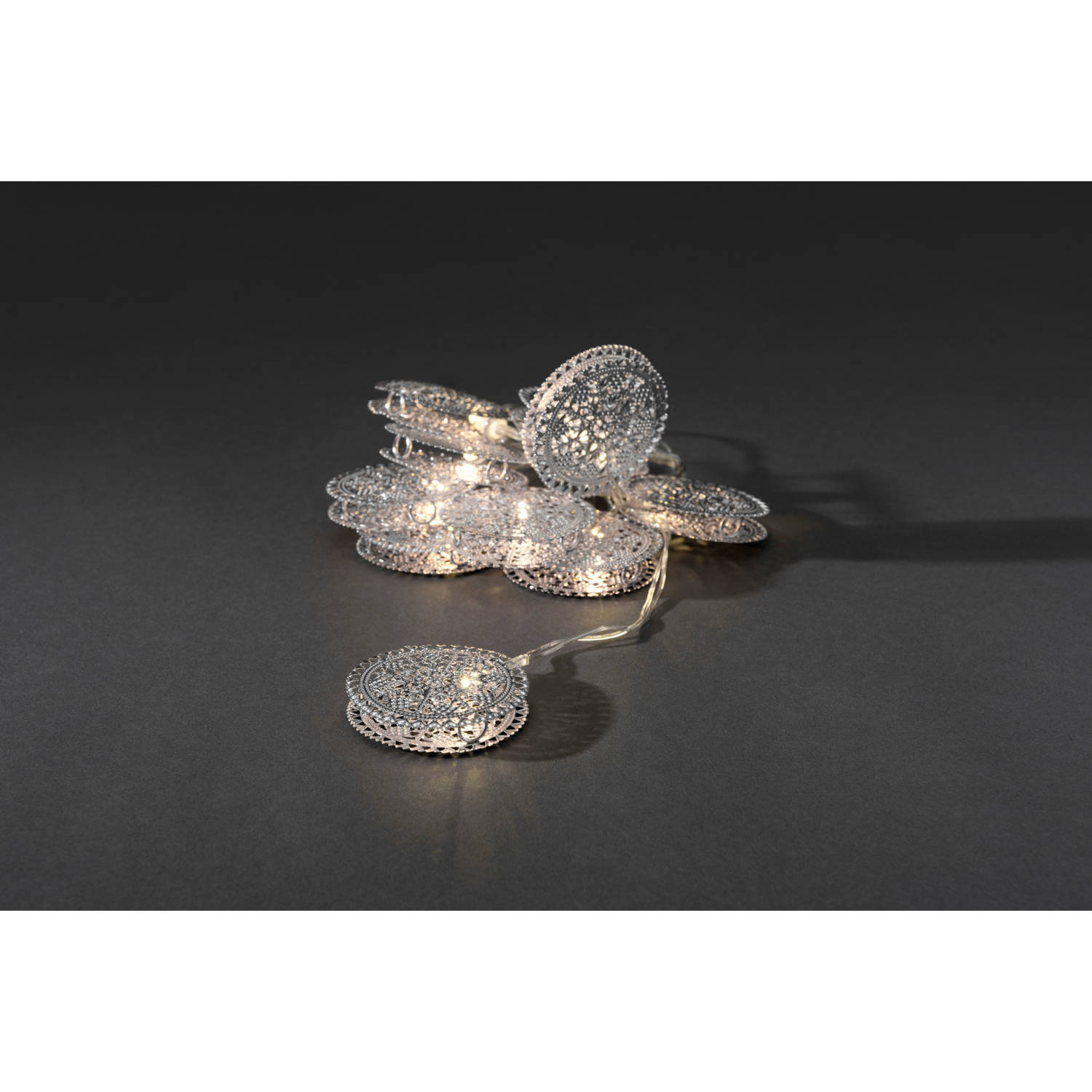 LED Decoratieve lichtsnoer met 10 zilveren siermunten, 3147-303