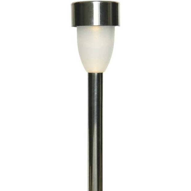 3x Buitenlamp/tuinlamp Nova 26 cm RVS op steker - Prikspotjes