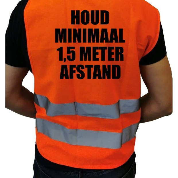 Oranje veiligheidsvest 1,5 meter afstand werkkleding voor volwassenen - Veiligheidshesje