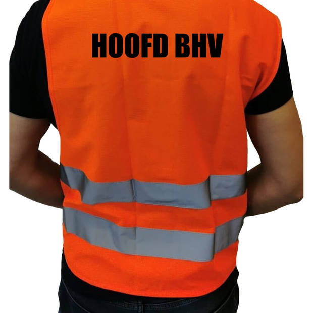 Oranje veiligheidsvest hoofd BHV bedrijfshulpverlening voor volwassenen - Veiligheidshesje