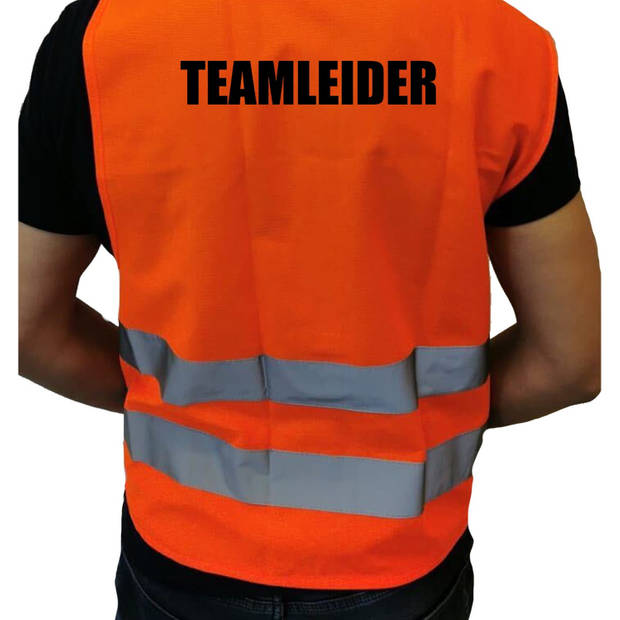 Oranje veiligheidsvest teamleider werkkleding voor volwassenen - Veiligheidshesje