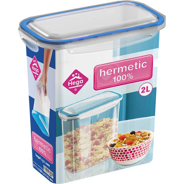 4x Voedsel plastic bewaarbakjes 1,5 en 2 liter transparant/blauw - Vershoudbakjes