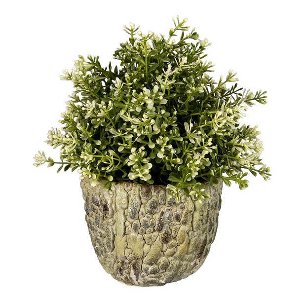 Clayre & Eef Groene Bloempot Ø 13*11 cm 6TE0363S